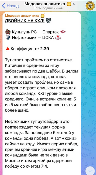 Медовая аналитика телеграм