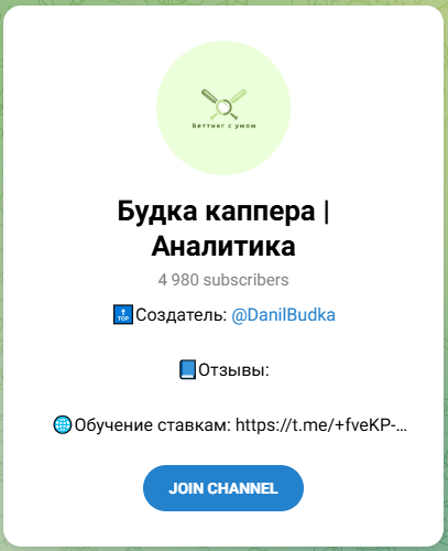 телеграм Будка каппера Аналитика